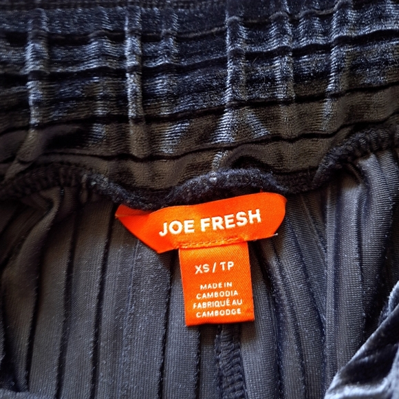 Joe Fresh | Grey / blueish Velour wide leg women's pant - Picture 9 of 10